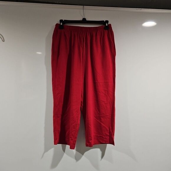 Anthony Richards Pants Womens SP RED Elastic High Rise Straight Leg - Picture 1 of 4